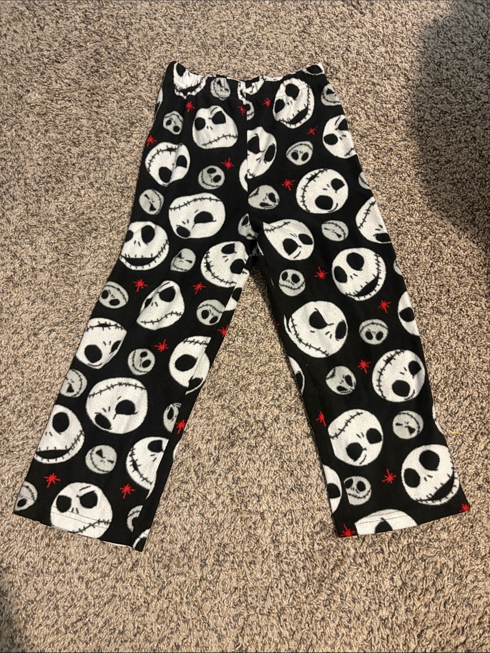 Black Jack Skellington Face Fleece Pajama Pants